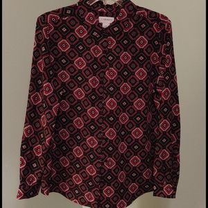 Carmen Black Red White Button Down